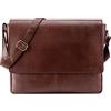 LEABAGS "Acapulco" - Borsa a tracolla in pelle per portatile da 15 pollici, in vera pelle di bufalo in stile vintage, 30 x 11 x 39 cm, bordeaux, Taglia unica