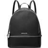 Michael Kors Rhea Medium Signature Logo Backpack Black Silver