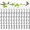 Tutukyle 12 Pezzi Pezzi Repellenti per Uccelli a Spirale Riflettenti, 360 Gradi Riflettente Spirale, Spaventapasseri Riflettenti Argento, Spaventa Piccioni da Balcone per Balconi e Giardini