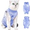 Catime Tuta per Recupero Gatti, Body Gatto Postoperatorio, Vestito Chirurgico Animale Domestico, Gatto Femmina Post Intervento Tutina, E-Collar Alternativa per Ferite Addominali o Malattie Pelle (Blu, M)