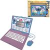 Lexibook, Disney Stitch, computer educativo bilingue tedesco/inglese, giocattolo per bambini con 124 lingue, scrittura, matematica, logica, attività musicali e giochi, viola/blu, JC598Di3LXB