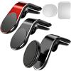 JSMTKJ 3 Pezzi Supporto Auto Magnetico con Rotazione 360° - Universale Compatibile con Tutti Smartphones, Installazione Facile in Secondi e Design Compatto per Uso Ottimale in Auto