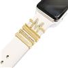 LEIXIUER Ciondoli accessori per anelli decorativi in acciaio inossidabile compatibili con cinturini in silicone Apple Watch Ciondoli per cinturino Galaxy Watch Fit per tutti i cinturini 6