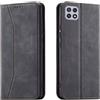 OKZone Cover per Samsung Galaxy A22 5G, Custodia Flip Pelle Portafoglio Magnetica Libro [Slot Schede], Silicone TPU Bumper Wallet Supporto Cover, Antiurto [Kickstand] (Nero)