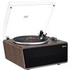 XJ-HOME All in One Giradischi Vinili Vintage con 4 Altoparlanti Stereo Integrati,Preamplificatore Phono,Altoparlanti Bluetooth,Supporto Uscita USB to PC Digitale,Magnetica AT-3600L,33/45 Giri,AUX IN,RCA OUT
