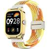 CHANRASI Nylon Cinturino Compatibile con Xiaomi Redmi Watch 4/Xiaomi Mi Band 8 Pro,Regolabile Sport Cinturino Compatibile con Redmi Watch 4,colore arancione