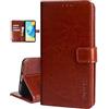 COQUE Realme 8i/RMX3151 Custodia, Cover Skin Shell Silicone Bumper Pelle Portafoglio Flip Case Carte Chiusura Magnetica Holder Wallet Cover per Realme 8i/RMX3151-Marrone