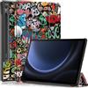 QJONSIU Cover Compatible con Samsung Galaxy Tab S10 Lite, Funzione Stand, Smart Cover con Auto Sleep Wake, Protettiva in PU e PC Antigraffio-4