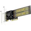 GLOTRENDS PA40 Quad Adattatore M.2 NVMe a PCIe 3.0 X8 con biforcazione PCIe, configurazione RAID M.2 NVMe tramite OS Tool (supporta dimensioni 22110/2280)