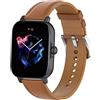 MIJOBS Cinturino Compatibile con Amazfit Cheetah (Square), Cheetah 2 Pro, Active 2 | Cinturino per Orologio in Pelle, 20 mm di Larghezza, per Amazfit Active 3 Premium / Active / GTS 4 / GTS 4 Mini