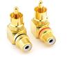 JZK 2pcs Adattatore RCA angolo retto 90 gradi maschio a femmina, spina dell'adattatore fono RCA ad angolo retto, connettore stereo da maschio a femmina AV placcato in oro per connessione audio