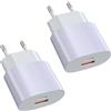 AOKUTDA 2 Pezzo 25W Caricatore USB C Caricabatterie Ricarica Rapida (Viola) | 2 Porte USB C Alimentatore per iPhone 17/16/16 Pro/16 Pro Max/16 Plus/15 14 13 12 11 Pro Max X XS, Samsung S25 S24 S23 Ultra