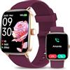 Yoever Smartwatch Donna, 1.85 Orologio Smartwatch con Chiamate e Notifiche WhatsApp, Fitness Tracker con Contapassi Sonno SpO2 Cardiofrequenzimetro, 110 Sportive, IP68 Watch per Android iOS Viola Scuro