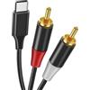 RULGOI USB Tipo C Maschio a 2 RCA Maschio con DAC Chip, Type C a 2 x RCA Audio Cavo Audio con 2 Connettori RCA e con Spinotto USB di Tipo C per iPhone 15, iPad, Macbook, Samsung Galaxy, Huawei, Laptop ecc