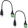 YARCHONN Micro USB vite morsetto cavo 5 poiger bullone vite Shield terminal pluggable tipo convertitore prolunga adattatore con micro USB -30 cm -2 pezzi