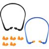 Anrbb Set di 2 protezioni acustiche ad archetto con 5 paia di tappi per le orecchie in silicone, riduzione del rumore SNR 25 dB, riutilizzabili, confortevoli, ideali per dormire, viaggiare, lavoro, cantiere