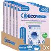DECOWASH Detersivo in Fogli per Lavatrice (Fino a 400 Usi) Ecologico, Ipoallergenico, Senza Plastica, Sapone in Fogli per Bucato Pulito e Morbido, Perfetto per Viaggio, Bimbi e Pelli Sensibili (Floreale)