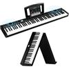 TERENCE Pianoforte digitale TERENCE, 88 tasti pesati, batteria 1800 mAh, altoparlanti 2 * 5W, pieghevole e portatile, supporta interfacce Bluetooth e MIDI