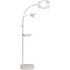 PURElite Lampada da terra LED, 4 in 1, lampada da tavolo orientabile, dimmerabile, portaschemi, vassoio porta accessori, bianco