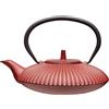 La Cafetière Teiera Giapponese in Ghisa da 600 ml con Infusore, 3 Tazze, Rosso