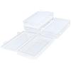 Thintinick Confezione da 4 contenitori rettangolari in plastica trasparente con coperchio incernierato, per perline e altri piccoli oggetti artigianali (20 x 12 x 3,5 cm)