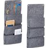 Relaxdays Portaoggetti da Parete, Set da 2 in Feltro, 6 Cestini, Organizer per Bagno e Cucina, 64,5 x 25 cm, Grigio