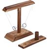 Relaxdays Gioco Anello e Gancio, per Bere, Divertimento per 2 Giocatori Adulti, Hooks Ring Toss Game, Legno, Naturale, 22 x 25,5 x 9 cm