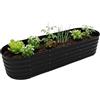 Relaxdays, metallo zincato, piante e ortaggi, HBT:45x200x60cm, aiuola semicircolare, nera