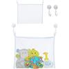 Relaxdays Portagiochi per la Vasca da Bagno, Set da 2, Bagnetto Bambini e Neonati, Rete Giocattoli, HxL 35x45 cm, Bianco