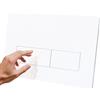 Fixnorex Placca di comando WC compatibile con Geberit Sigma 01/20/30, UP300 & UP320, doppio scarico, 246 × 164 mm, completa di set di leve e telaio di montaggio (Bianco ghiacciaio)