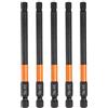 QUARKZMAN 5pz H5 Inserti per Avvitatore 5mm Punta Piatta Metrica 1/4 Attacco Esagonale 100mm (4) Cacciavite Industriale Bussola Esagonali in Fosfato Nero Magnetico Lungo