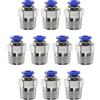 QUARKZMAN 10Pz Connettore Rapido Dritto Maschio a Filettatura 4mm Tube OD x 1/4 NPT Filettatura Maschio Raccordo Rapido Raccordi Aria Compressa per lista Aria Industriale PC4-N02, Blu