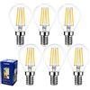 Golopatop Lampadina a Filamento LED E14 G45, 4W Risparmio Energetico 3000k Bianco Caldo Piccole Lampadine a Vite Vintage Lampade LED E14, Equivalente 40W, Non dimmerabile, Pacco da 6