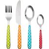 EXZACT 24 pezzi pois pois set posate misti colore manici per 6