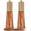 Reiwosee Set di Macine per Sale e Pepe in Legno con Staffa Base, Manuali Macine Pepe e Sale molino con Spessore Regolabile, Legno di Acacia, Ceramica, per Fresco Macinato Pepe Sale e Spezie, 2pcs 7,28pollici