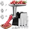 Kamanan Tritacarne elettrico 3 in 1 con insaccatrice, tritacarne elettrico e insaccatrice con 3 tubi di insaccatura, 2 formatori di polpette, 2 lame in acciaio inossidabile e 3 piastre di triturazione