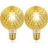 EAVOLUSON Lampadine E27 Vintage Dimmerabile, Lampadine LED E27 Luce Calda Diamante Superficie 4W (40W equivalente) Lampadine LED E27 Vintage Decorative, Adatto per la Casa, Ristorante, Pub e Altri Illuminazione