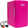 Koolatron Retro Mini Frigo da Camera 6L Frigorifero Piccolo Per la Cura Della Pelle 8 Lattine Termoelettrico Portatile Raffreddatore e Scaldino Mini Frigorifero per Auto Ufficio Bevande Casa (Rosa)