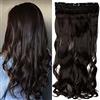 SEGO Extension Clip Capelli Ricci Mossi Fascia Unica Hair Extensions Sintetiche Singole Posticci Finti 60cm 120g - Castano Scuro