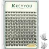 KEYYOULASH Ciuffetti di Ciglia Naturali Soffici 144pz Ciuffetti di Ciglia Curvatura D Banda Sottile Ciuffetti di Ciglia per Principianti Fai-da-te Extension Ciglia Soffici a Casa(KY02-8-18MIX)