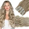 Elailite Extension Capelli Clip in Hair Extensions Ondulate Biondo Sabbia/biondo Chiaro, 12 Fasce Separate Colorate [180g Voluminoso] 55cm Capelli Mossi Sintetici