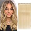 TESS Extension Capelli Veri Clip Biondo 45 cm, Extension Clip Capelli Veri Fascia Unica 5 Clips Extension Capelli Clip 50 g #613 biondo chiaro Extension Capelli