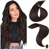 MY-LADY Extension Capelli Veri Cheratina 25 Ciocche 25g 60 cm Marrone Scuro Capelli Umani Remy Lisci Naturale Keratin U Tip Human Hair Extensions #02