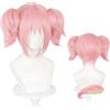 Eligeecos Parrucca anime rosa per capelli corti e due trappole di tigre per feste in costume di Halloween