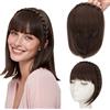 S-noilite Fascia per capelli con frangia, parrucche con frangia frontale, toupet con capelli sintetici intrecciati e frangia, extension per capelli,Castano Cioccolato