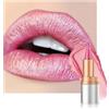 Lestpola Rossetto glitterato rosa rosso smooth nourishing lucidalabbra con effetto metallizzato, a lunga durata, impermeabile, Lip Liner & Lipstick 2 in 1, texture cremosa, altamente pigmentato, per donne 06
