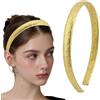 Nymora Fascia per Capelli con Glitter Oro - 1 Fascia con Pietre Strass e Design a Foglia, Accessorio Luminoso per Matrimoni e Sposa, Elegante per Donne e Ragazze