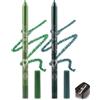 Lestpola 2 pezzi di eyeliner gel glitter, verde teal metallico con effetto shimmer, matita kajal impermeabile, duratura, resistente all'acqua con temperino, ombretto a lunga tenuta ad alta pigmentazione