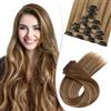SEGO Pro 66cm Extension Capelli a Clip 8 PCS Capelli Sintetici Naturali Lisci Parrucca Donna Clip in Hair Extensions (#12H24 Marrone Medio a Biondo Cenere,175g)