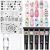 SHOPPGO Stamping Nail Art Kit, Set di Stampe in Gel, con Stampo per Unghie, Smalto per Stamping, Nail Art Stamping Piatti, Colori Vivaci, Asciugatura Rapida, Crea Facilmente Design Squisiti